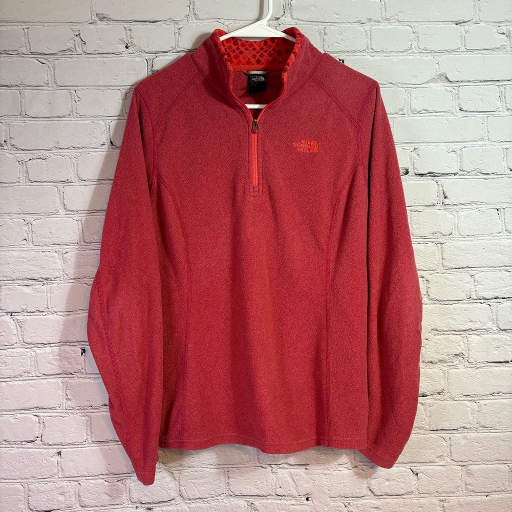 The North Face 1/4 Zip Fleece Pink Mock Turtleneck Sweatshirt